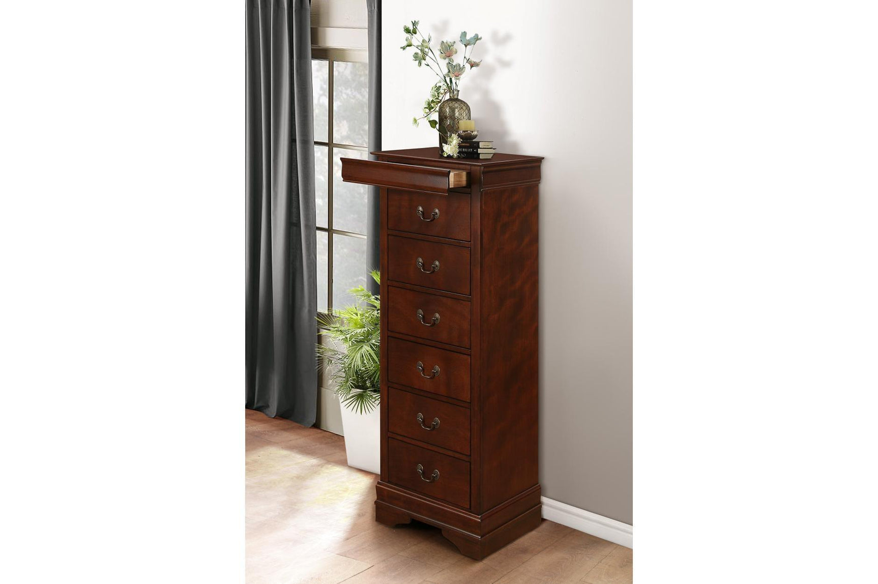 Mayville Brown Cherry Modern Traditional Okume Veneer Engineered Wood Youth Sleigh Bedroom Set - Ella Furniture
