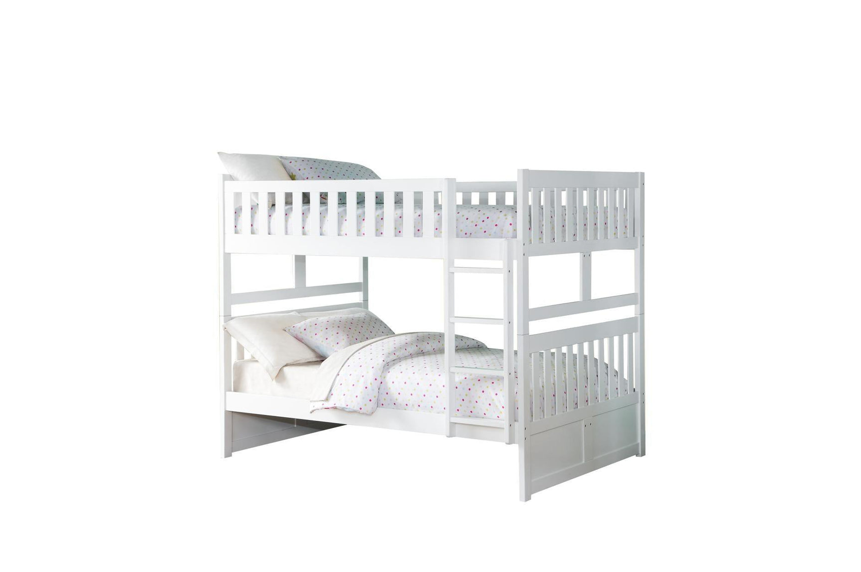 Galen White Modern Transitional Wood And Engineered Wood Twin Over Twin Youth Bedroom Set - Ella Furniture
