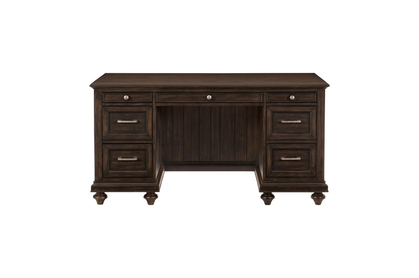 Cardano Charcoal Modern Tranisitional Traditional Acacia Solids And Veneers Executive Desk - Ella Furniture