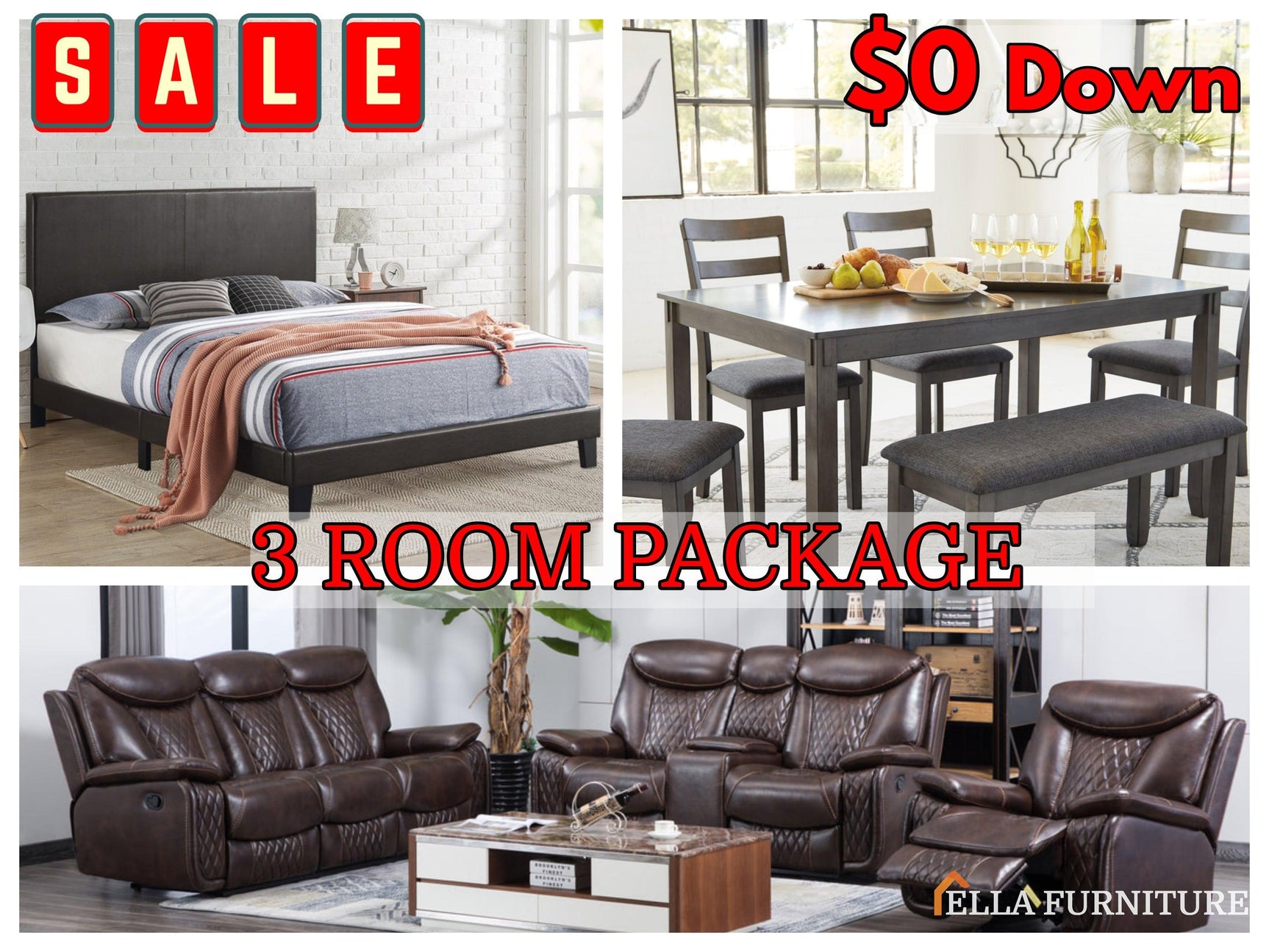 3 Room Package 8 - Ella Furniture