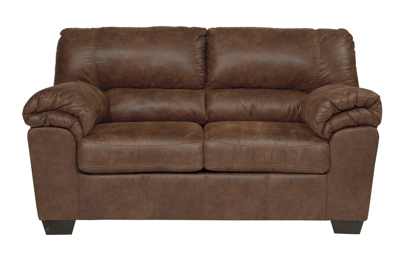Ashley Bladen Coffee Modern Contemporary Traditional Faux Leather Upholstered Sofa & Loveseat Set - Ella Furniture