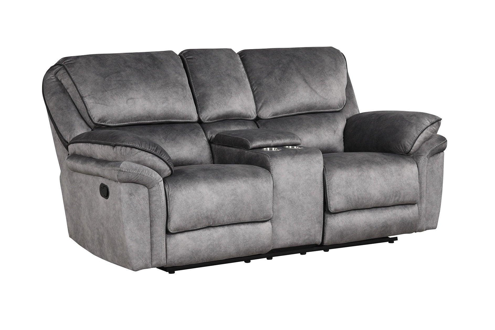 Perry Grey Modern Sleek Contemporary Fabric 3Pc Oversized Reclining Set - Ella Furniture