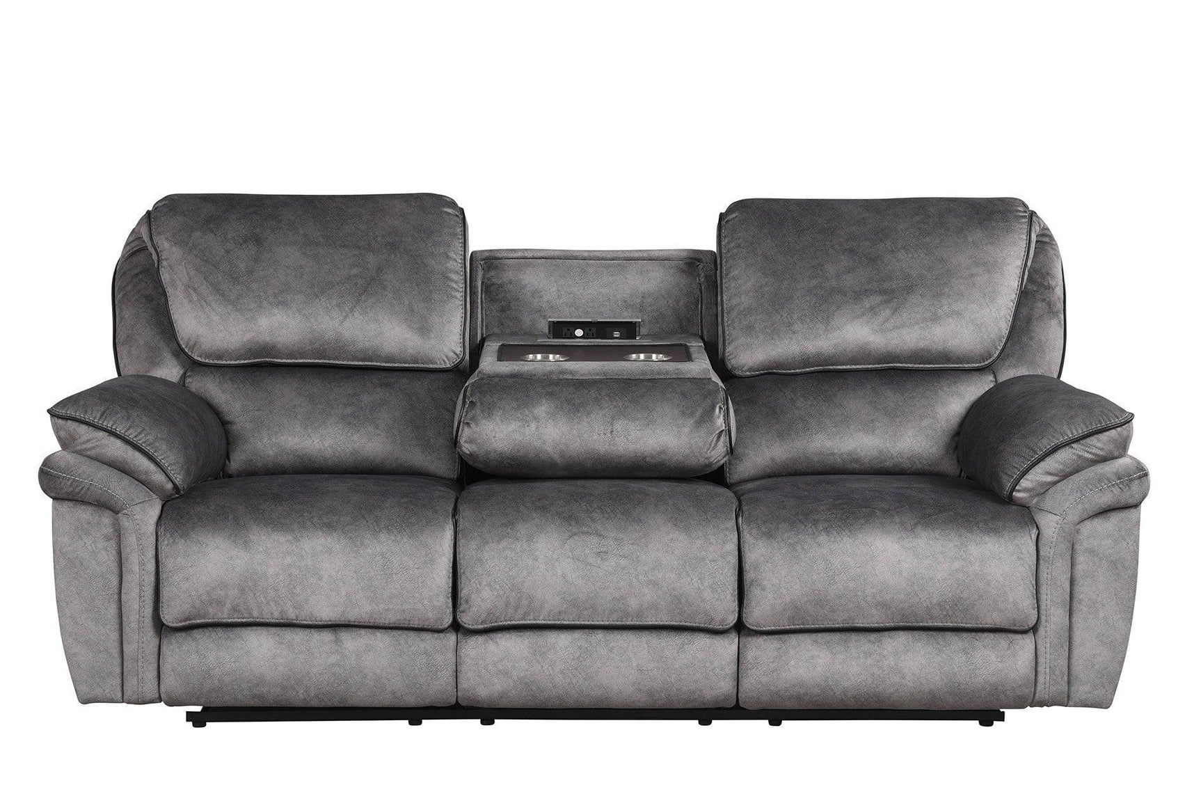 Perry Grey Modern Sleek Contemporary Fabric 3Pc Oversized Reclining Set - Ella Furniture