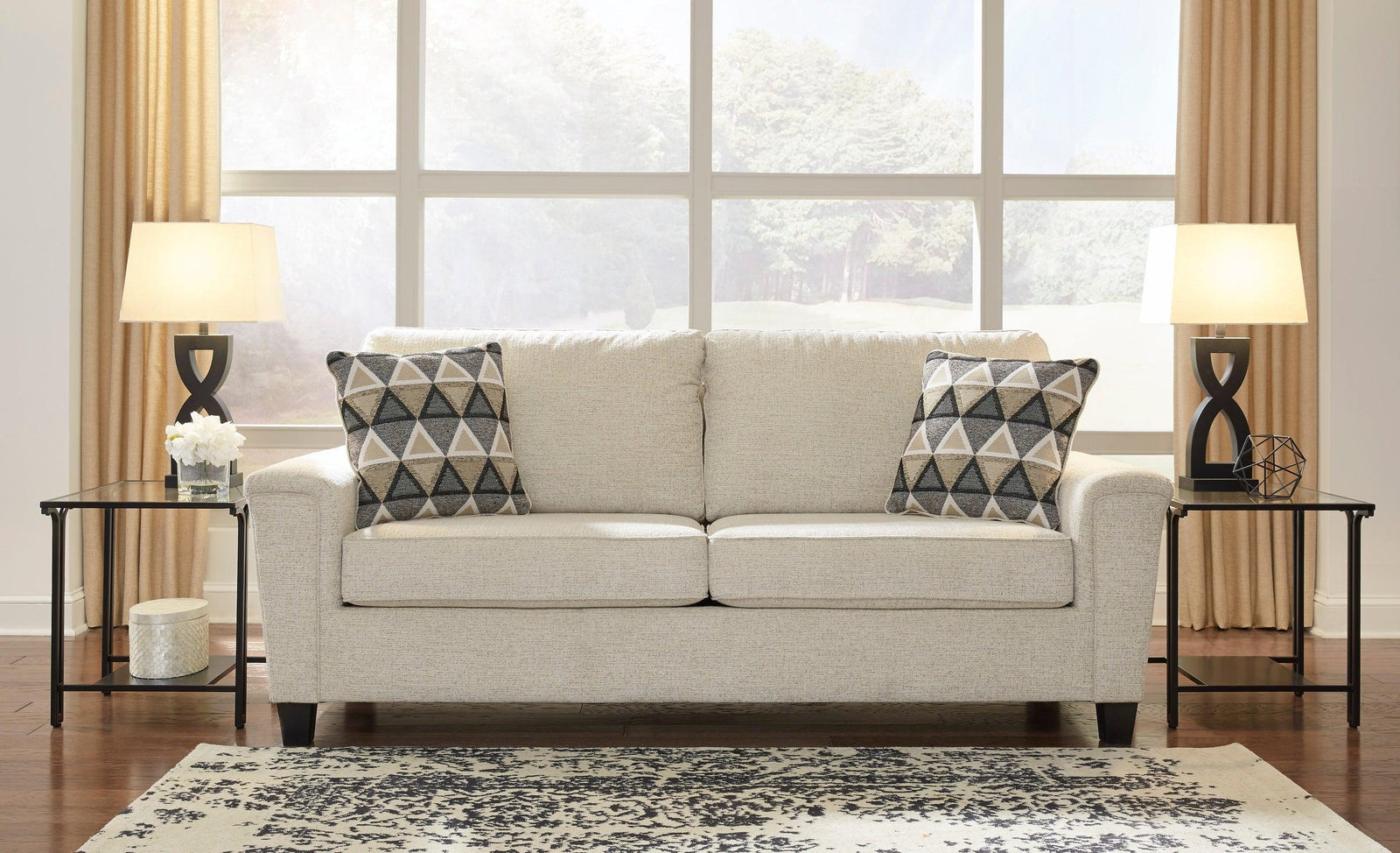 Abinger Natural Modern Contemporary Fabric Polyester Upholstered Queen Sofa Sleeper - Ella Furniture