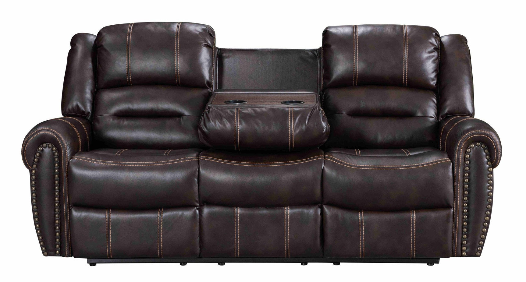 Lexington2023 Brown Modern Contemporary Faux Leather Gel 3Pc Reclining Living Room - Ella Furniture