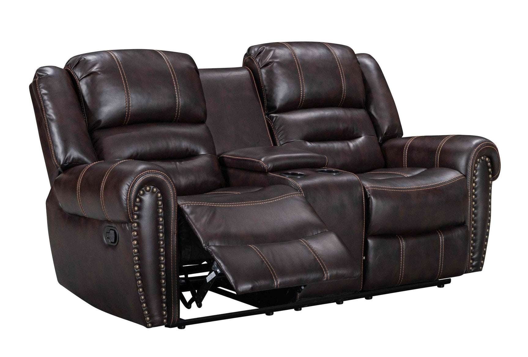 Lexington2023 Brown Modern Contemporary Faux Leather Gel 3Pc Reclining Living Room - Ella Furniture