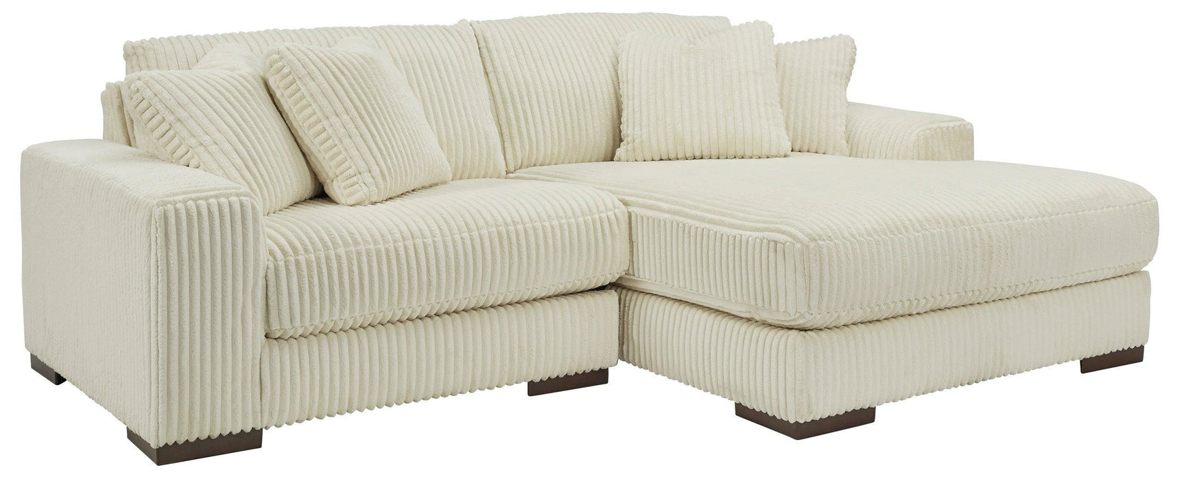 Lindyn Ivory Modern Contemporary Traditional Polyester Upholstered 2Pc Sectional - Ella Furniture