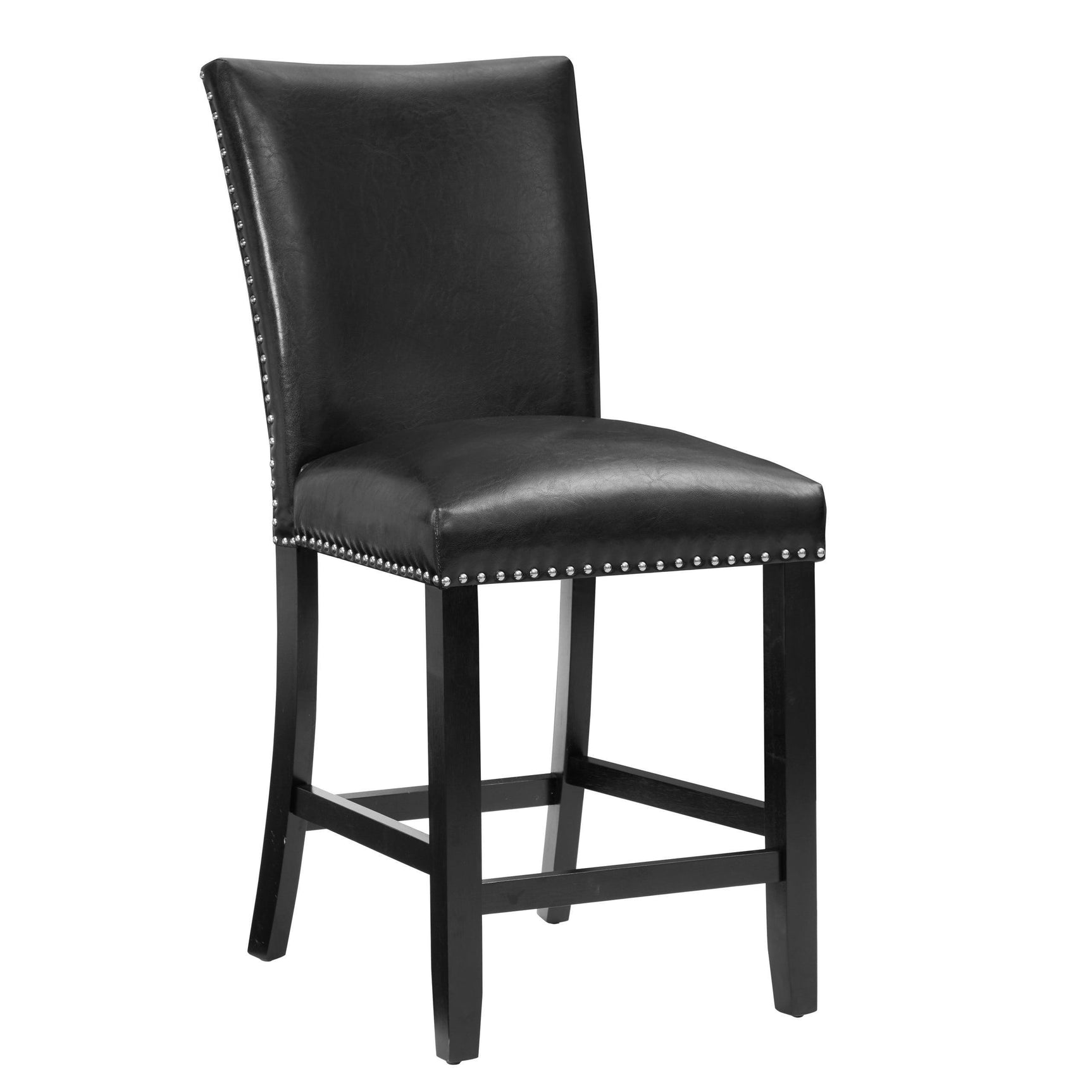 Finley Black Pu Parsons Faux Leather Solid Manufactured Wood Genuine Marble Counter Height Dining Table & 6 Chairs - Ella Furniture