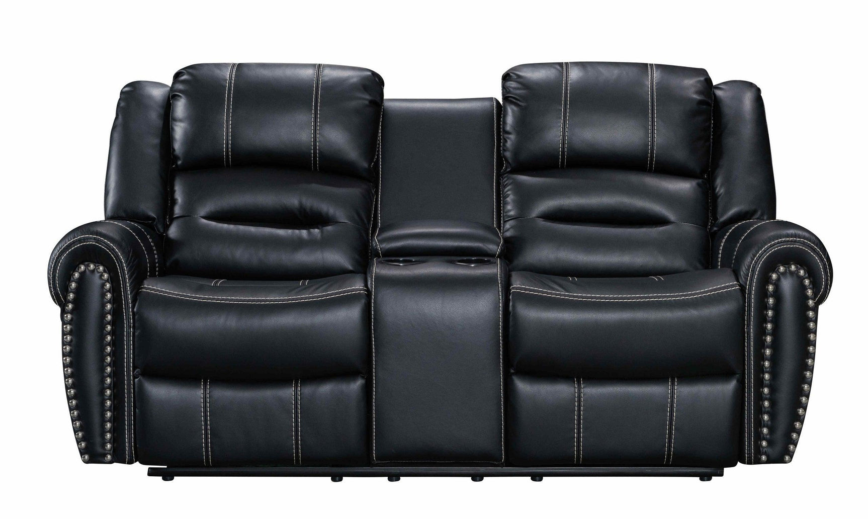 Lexington2023 Black Modern Contemporary Faux Leather Gel 3Pc Reclining Living Room - Ella Furniture