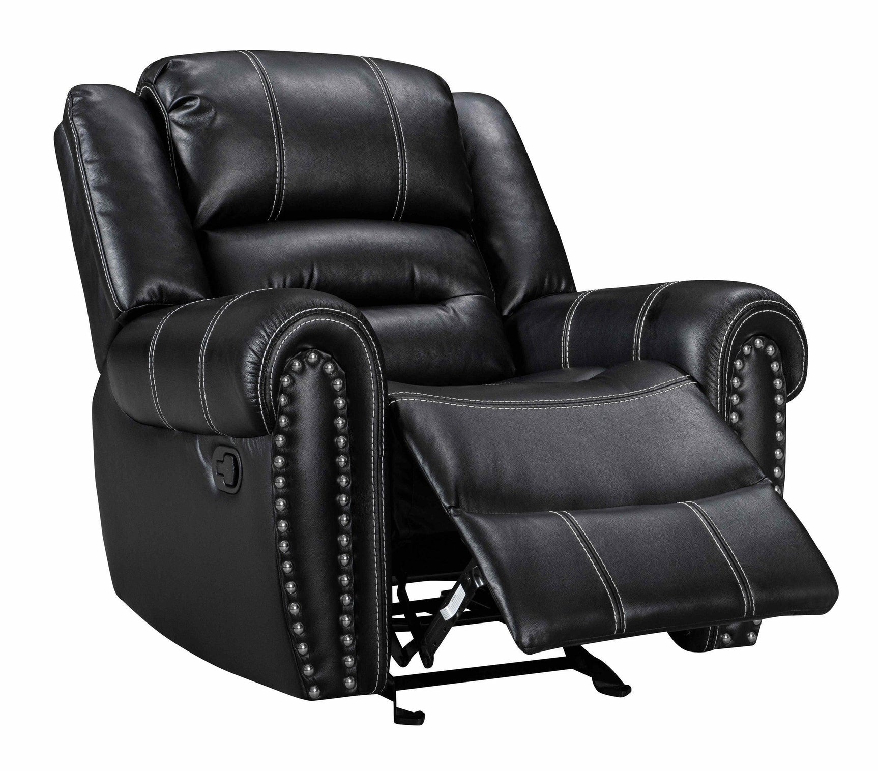 Lexington2023 Black Modern Contemporary Faux Leather Gel 3Pc Reclining Living Room - Ella Furniture