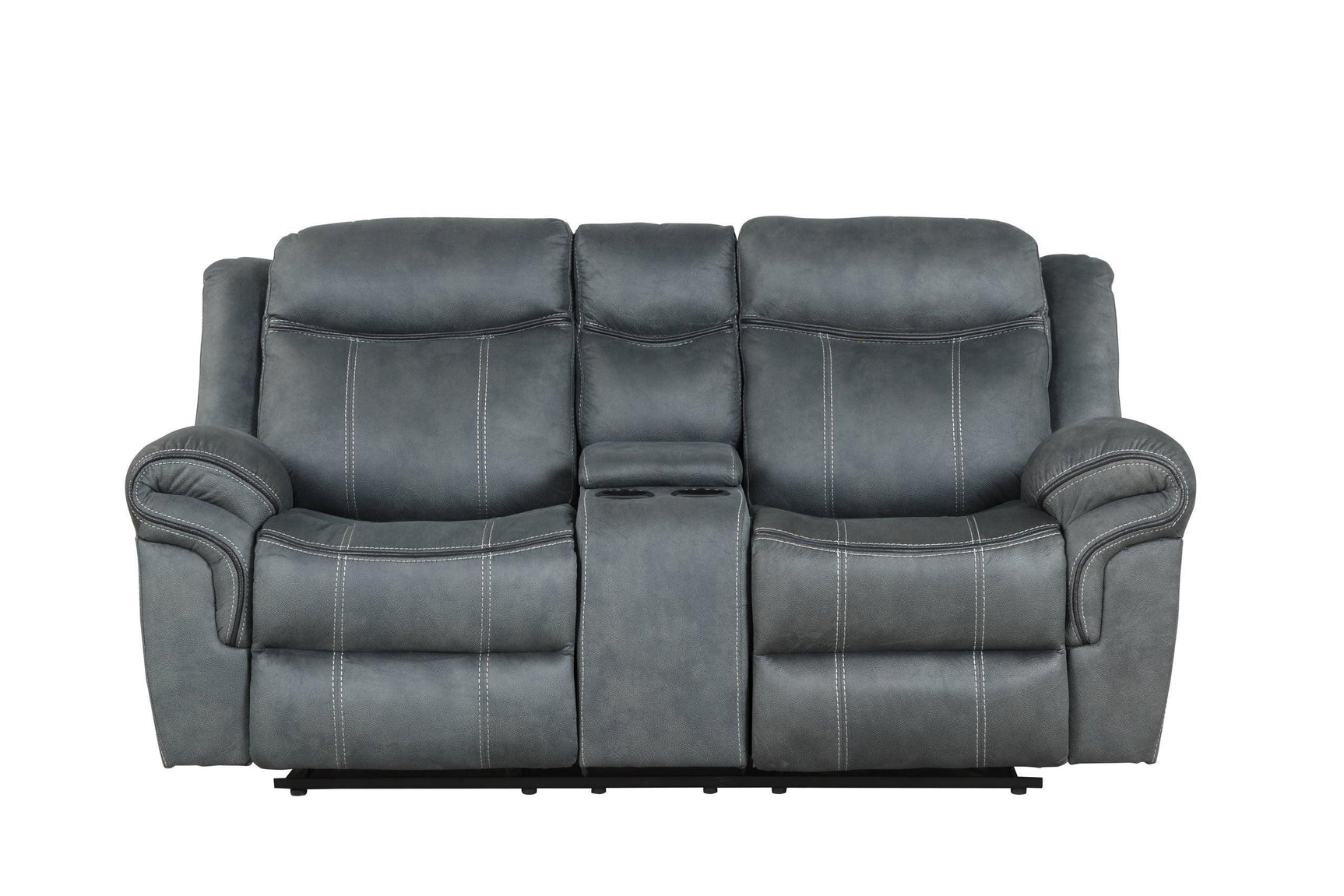Andres Grey Modern Sleek Faux Leather Upholstered 3Pc Reclining Living Room Set - Ella Furniture