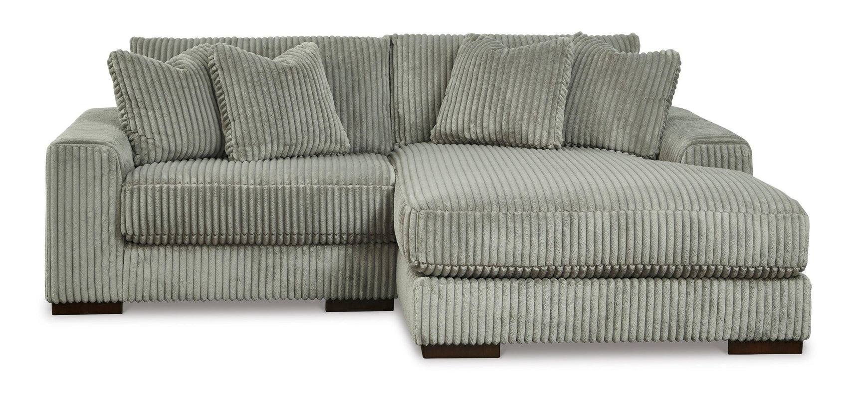 Lindyn Fog/Gray Modern Contemporary Traditional Faux Wood Polyester Upholstered Sectional - Ella Furniture