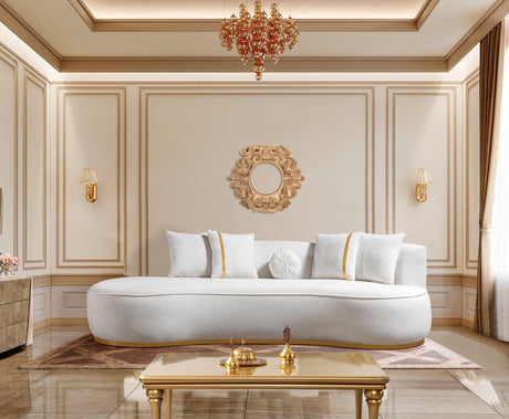 Sophia Ivory Boucle Chaise Lounge - Ella Furniture