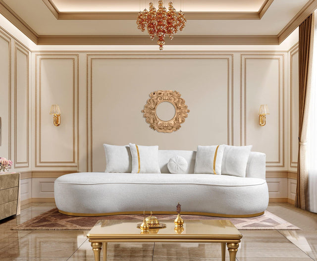 Sophia Ivory Boucle Chaise Lounge - Ella Furniture