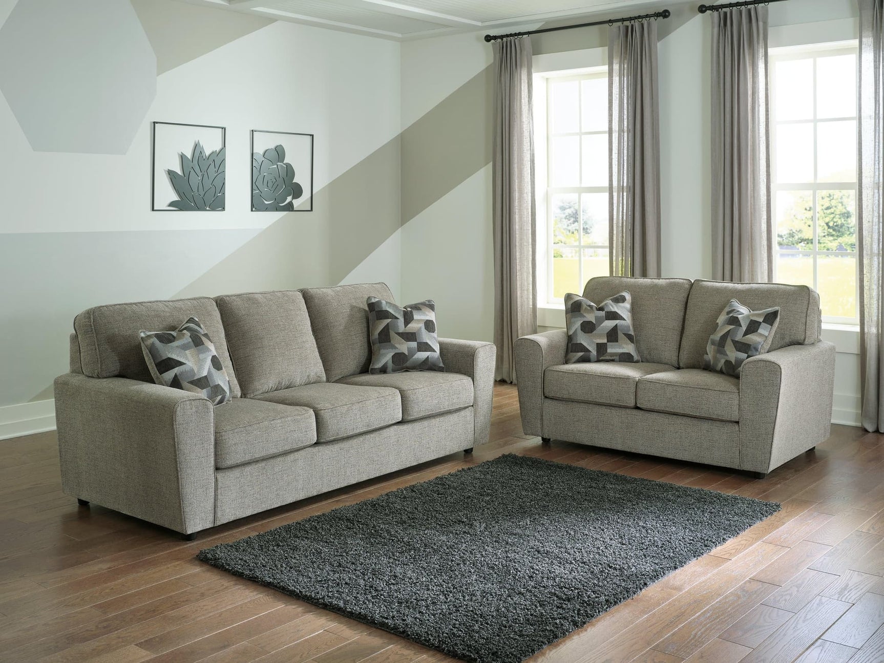 Cascilla Pewter Sofa And Loveseat - Ella Furniture