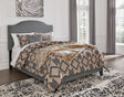 Adelloni Gray Modern Traditional Solid Wood Fabric Upholstered Platform Queen Bed - Ella Furniture
