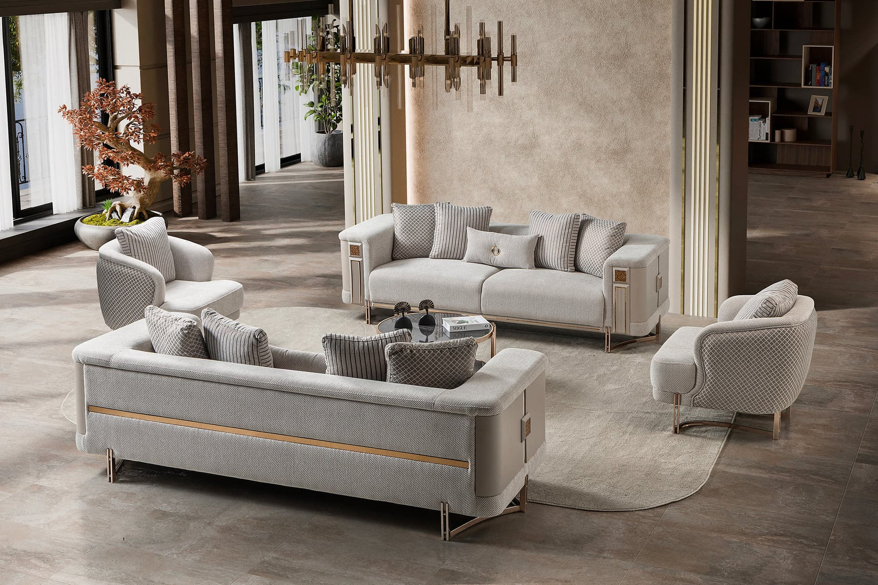 Mirage Beige Living Room Set