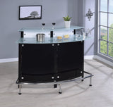 Keystone Glass Top Bar Unit Black - Ella Furniture