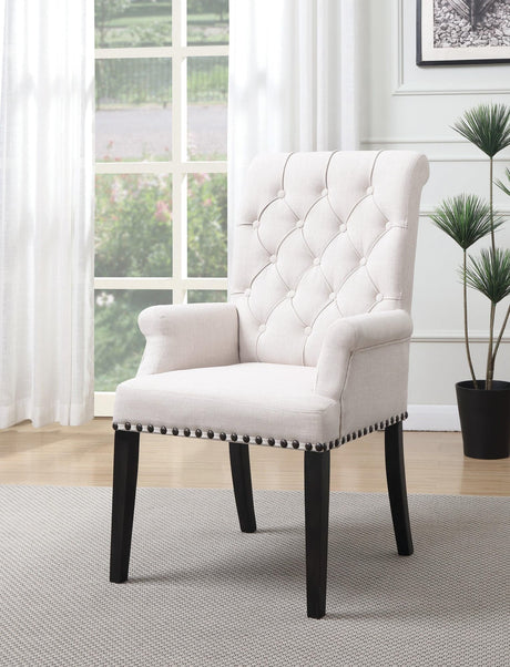 Alana Upholstered Side Chairs Beige And Smokey Black (Set Of 2) - Ella Furniture