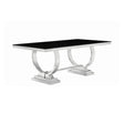 Antoine Rectangular Dining Table Chrome And Black - Ella Furniture