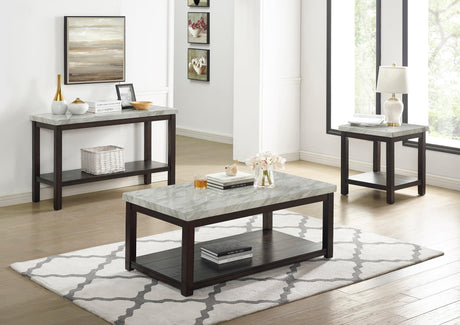 Deacon Black/Gray 3-Piece Coffee And Sofa Table Set, Wood - Ella Furniture