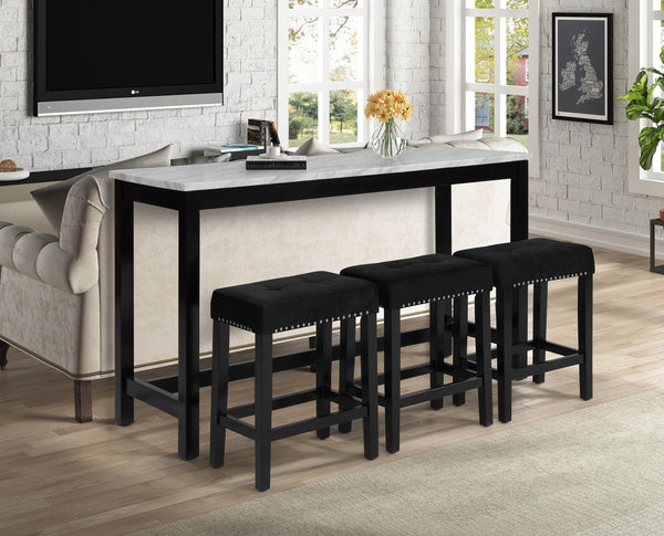 Lennon Black Crystal Console Table, Sleek Wooden Construction And Understated Black Finish - Ella Furniture