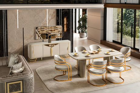 Romance Gold Dining Room Set