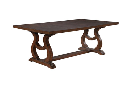 Brockway Cove Trestle Dining Table Antique Java - Ella Furniture