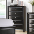 Briana Rectangular 5-Drawer Chest Black - Ella Furniture