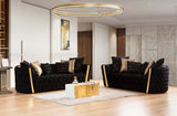 Sofia Black Velvet Sofa & Loveseat - Ella Furniture