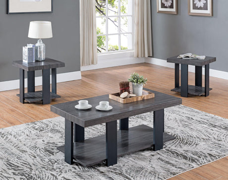 Randy Dark-Gray Modern Aesthetic 3-Piece Occasional Coffee Table Set - Ella Furniture