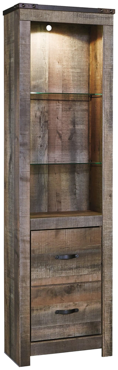 Trinell Rustic Oak Entertainment Center Pier front view