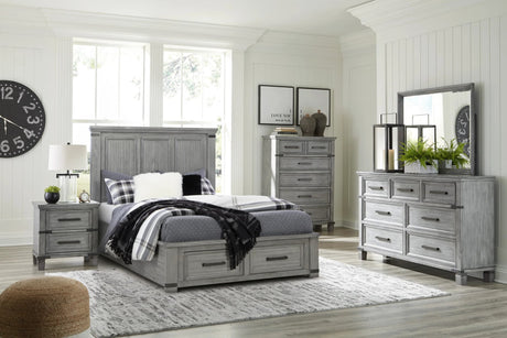 Russelyn Gray Storage Platform Bedroom Set