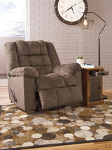 Drakestone Brown Metal Polyester Armchair Rocker Recliner (Heat/massage) - Ella Furniture