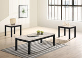 Thurner Marble-White 3-Piece Coffee Table Set, Sleek White Marble Top - Ella Furniture
