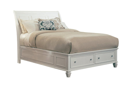Sandy Beach Eastern King Storage Sleigh Bed White - Ella Furniture