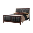 Carlton Eastern King Upholstered Bed Cappuccino And Black - Ella Furniture