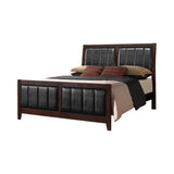 Carlton Eastern King Upholstered Bed Cappuccino And Black - Ella Furniture
