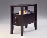 Matthew Deep Brown Finish Contemporary Side Table, Hardwood, Wood Veneers And Wood - Ella Furniture