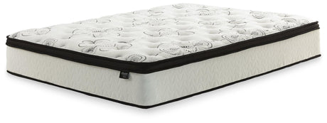 Chime 12-Inch Hybrid Twin Mattress white fabric cover front angle