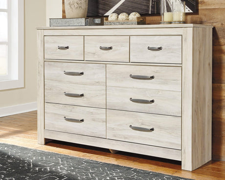Bellaby Whitewash 7-Drawer Dresser, front angle