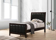 Carlton Twin Upholstered Panel Bed Cappuccino And Black - Ella Furniture