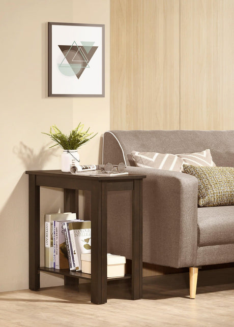 Pierce Modern Brown Charcoal Side Table, Sleek And Contemporary Style - Ella Furniture