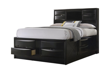 Briana Eastern King Platform Storage Bed Black - Ella Furniture