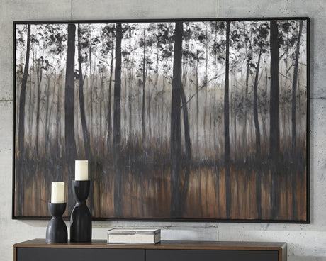 Philyra Black/orange/silver Wall Art - Ella Furniture