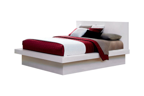 Jessica Eastern King Platform Bed With Rail Seating White - Ella Furniture