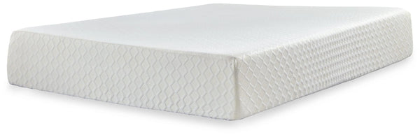Chime 12-Inch King Memory Foam Mattress front view with white stretch knit cover