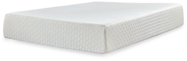 Chime 12-Inch King Memory Foam Mattress front view with white stretch knit cover