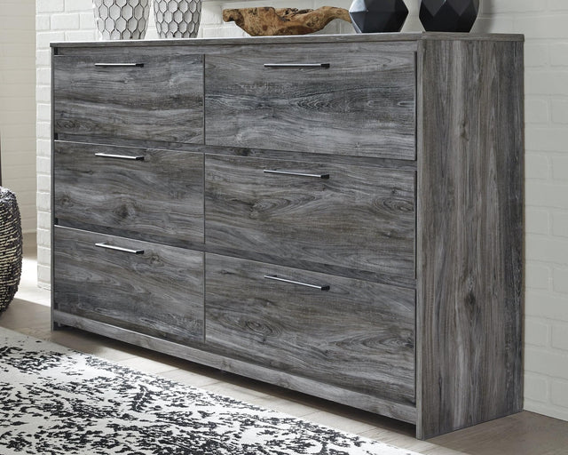 Baystorm Gray Dresser angled view showing oak grain finish