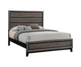 Watson Queen Bed Grey Oak And Black - Ella Furniture